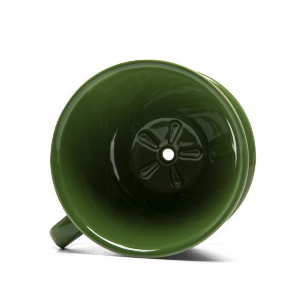 Flat Bottom Dripper liegend mit Sicht des Bodens.